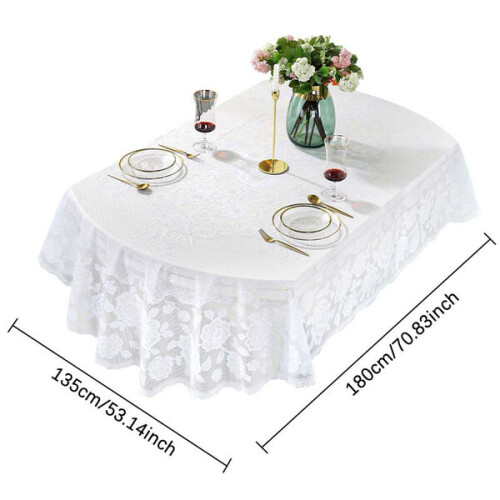 Plastic oval tablecloth, water and grease resistant. 2