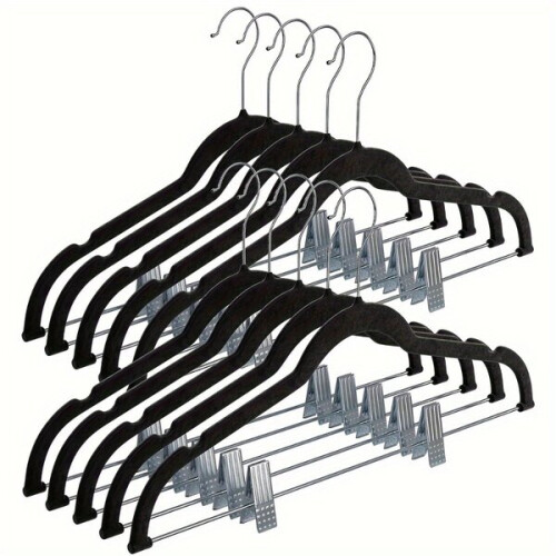 Samtkleiderbügel mit Clips 2