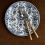 Ceramic retro plate with flowers 2