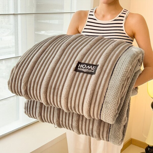 Plaid a righe in pelliccia sintetica 1
