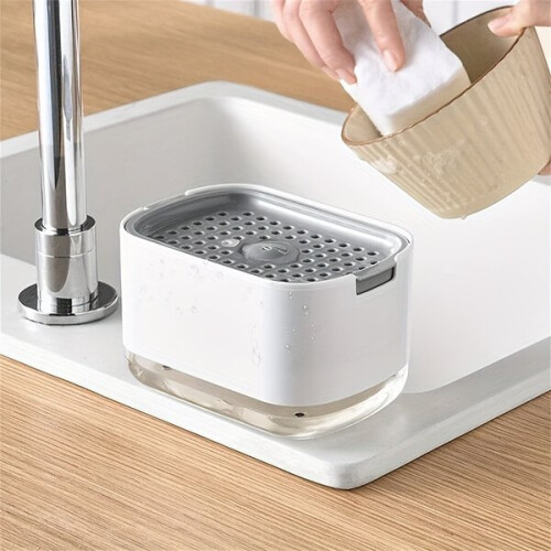 Keukenzeepdispenser met spons 1