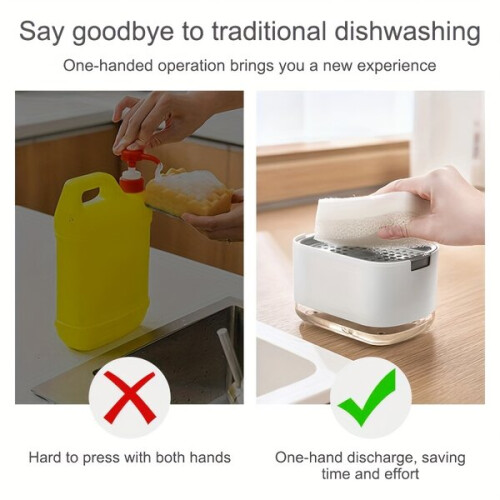 Keukenzeepdispenser met spons 2