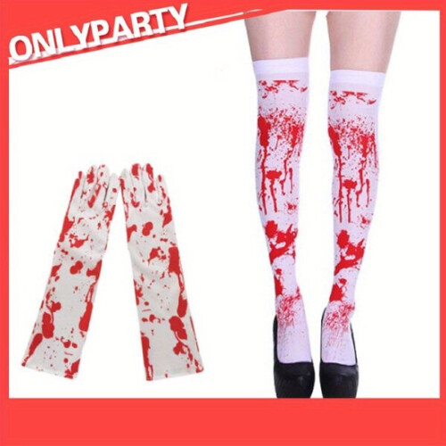 Halloween bloederige sokken en handschoenen set 1