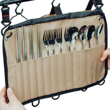 Roll Up Cutlery Bag 12Slot Travel Utensil Organizer for Camping Picnic Hiking Outdoor Dining