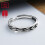 Silver retro leaf ring 4