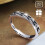 Silver retro leaf ring 2
