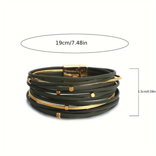 Kunstlederarmband mit Perlen 1
