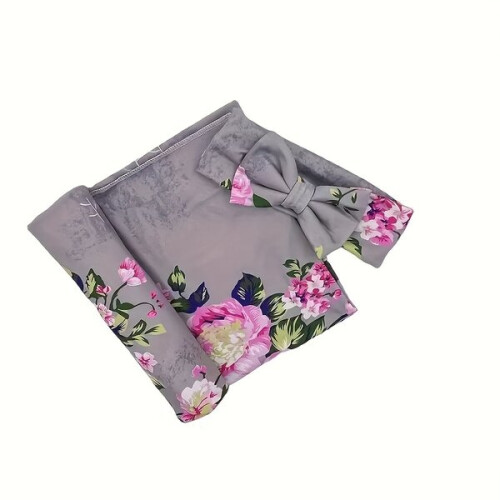 Set composto da fascia per capelli floreale e coperta. 2