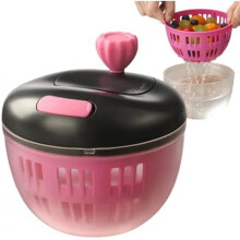 (black) 12.7cm Food Grade Salad Spinner Vegetable Fruit Washer Dryer Portable Strainer Basket for Home Travel Picnic Kitchen Tool