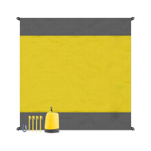 Yellow Outdoor Camping Waterproof and Moisture-Proof Mat, Foldable Lawn Beach Mat, Picnic Mat