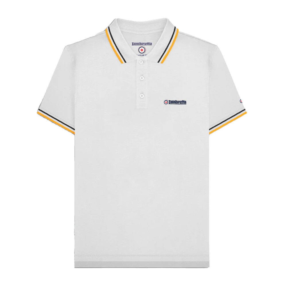 Lambretta (3Xl, White/Black) Mens Ss25 Twin Tip Polo Shirt Black