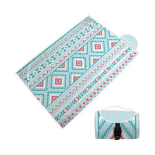 Lightweight Picnic Mat with Waterproof Coating - Stain-Resistant, Reflective Trim, Includes Pockets and Straps, for Outdoor Use