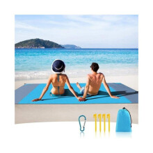 Beach Blanket Waterproof Beach Mat Sand Proof Beach Blanket Picnic Mat with Anchor for Travel, Camping