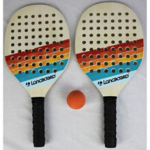 Tennis-Set 2 Holzschläger und 1 Ball - SPORT AND FUN - STRAND - Kind - Bunt