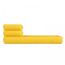 (M, Pale Yellow) Resin Desktop Planter, Nordic Style Creative Pleated Design Large Capacity Pen Holder for Home & Office