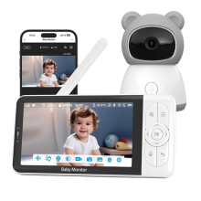 Tuya  Wireless Baby Monitor 5" 1080P Display Bewegungsdetektion APP Ansicht Steuerung Audio Baby Kamera US-Stecker