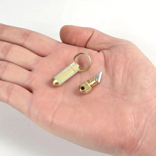 Brass capsule knife keychain 2
