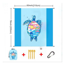 Waterproof Sandproof Oversized Beach Blanket with Stakes & Storage Bag – 78.74x82.67in, Sand-Free, Compatible with Outdoor Beach & Picnic