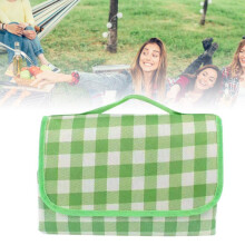 Foldable Waterproof Picnic Mat 200x200cm Gingham Beach Camping Blanket Green
