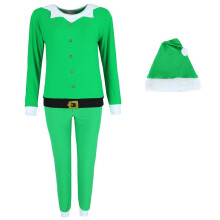 em & alfie Women's Christmas Elf Pyjama Set with Matching Hat