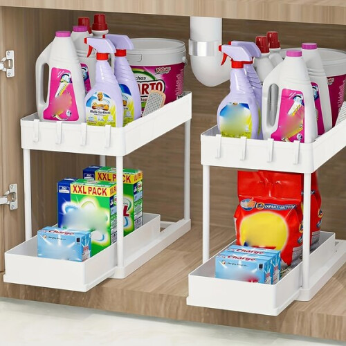 2-stufiger Spülenschrank mit Auszugsschubladen. 1
