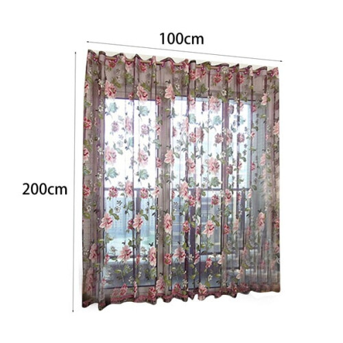 Curtains Tulle Sheer Curtains Floral Pattern Valance Drape Pol 2