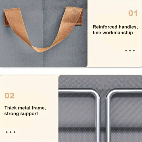 2pcs Foldable Fabric Boxes With Handles Organizer 2