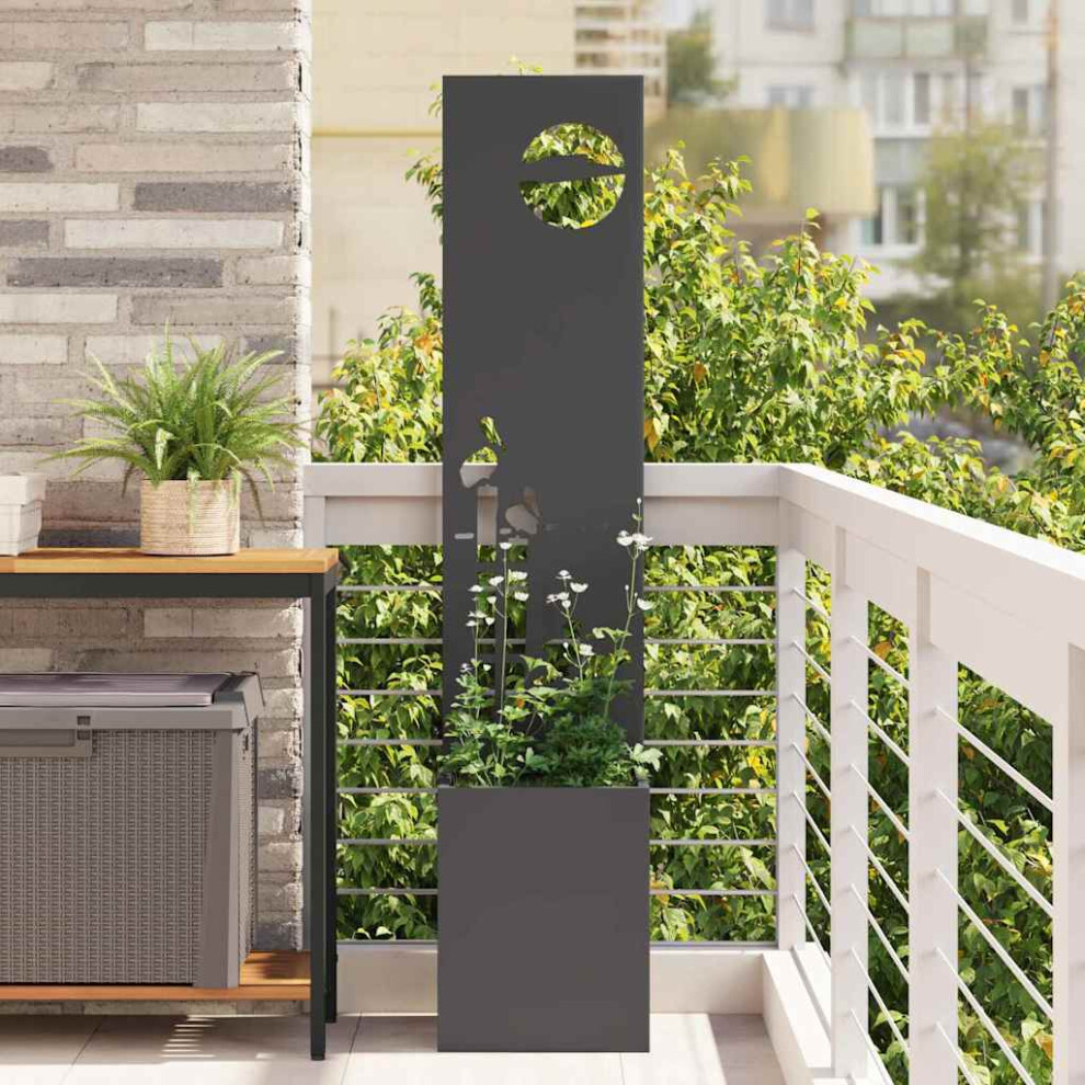 Vidaxl Garden Privacy Screen Black 32 X 140 Cm Cold-Rolled Steel
