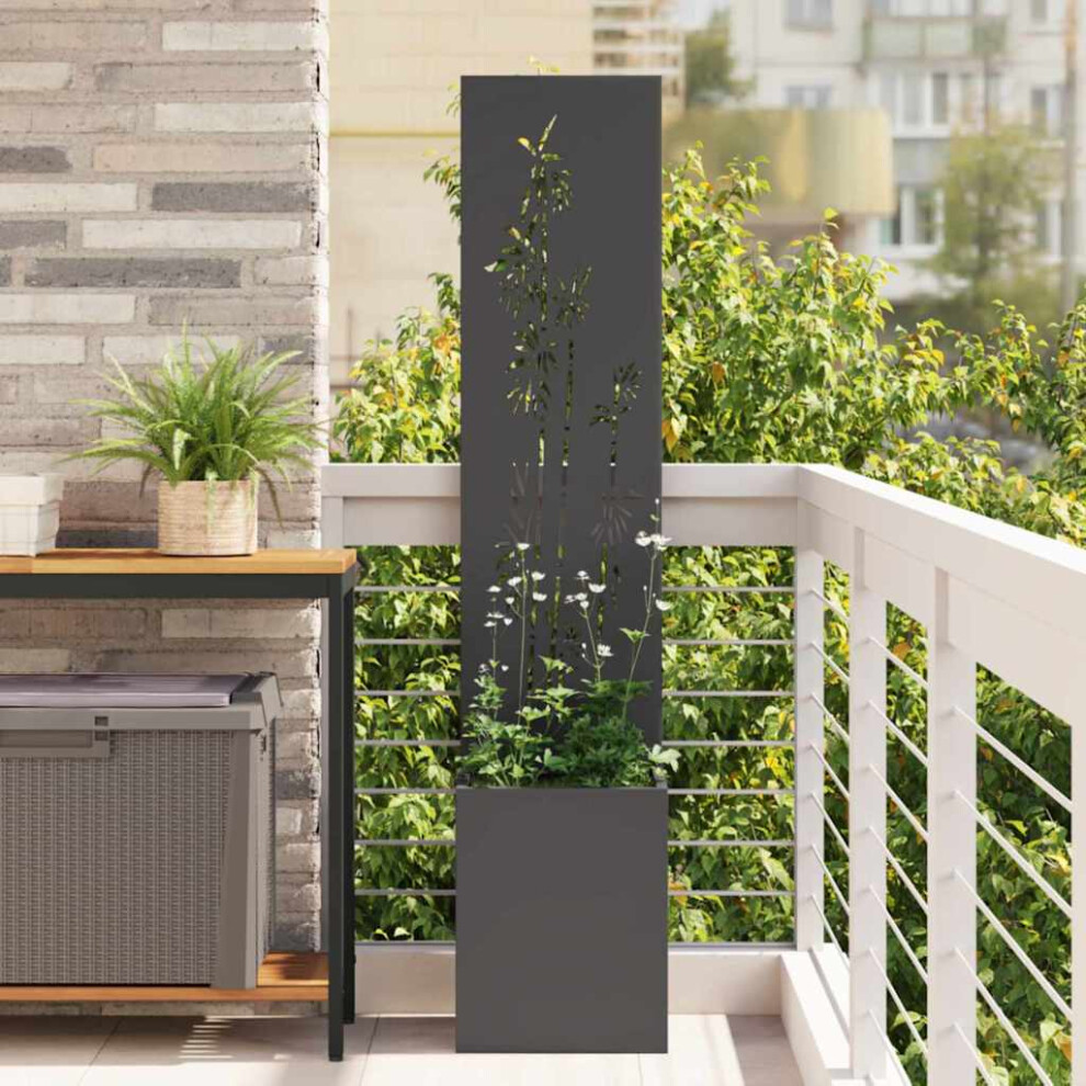 Vidaxl Garden Privacy Screen Black 32 X 32 X 150 Cm Cold-Rolled Steel