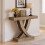 Tribesigns Tribesigns Console Table 110 cm, Rustic Brown Entryway Table with X-Frame, Narrow Hallway Table in MDF Wood 1