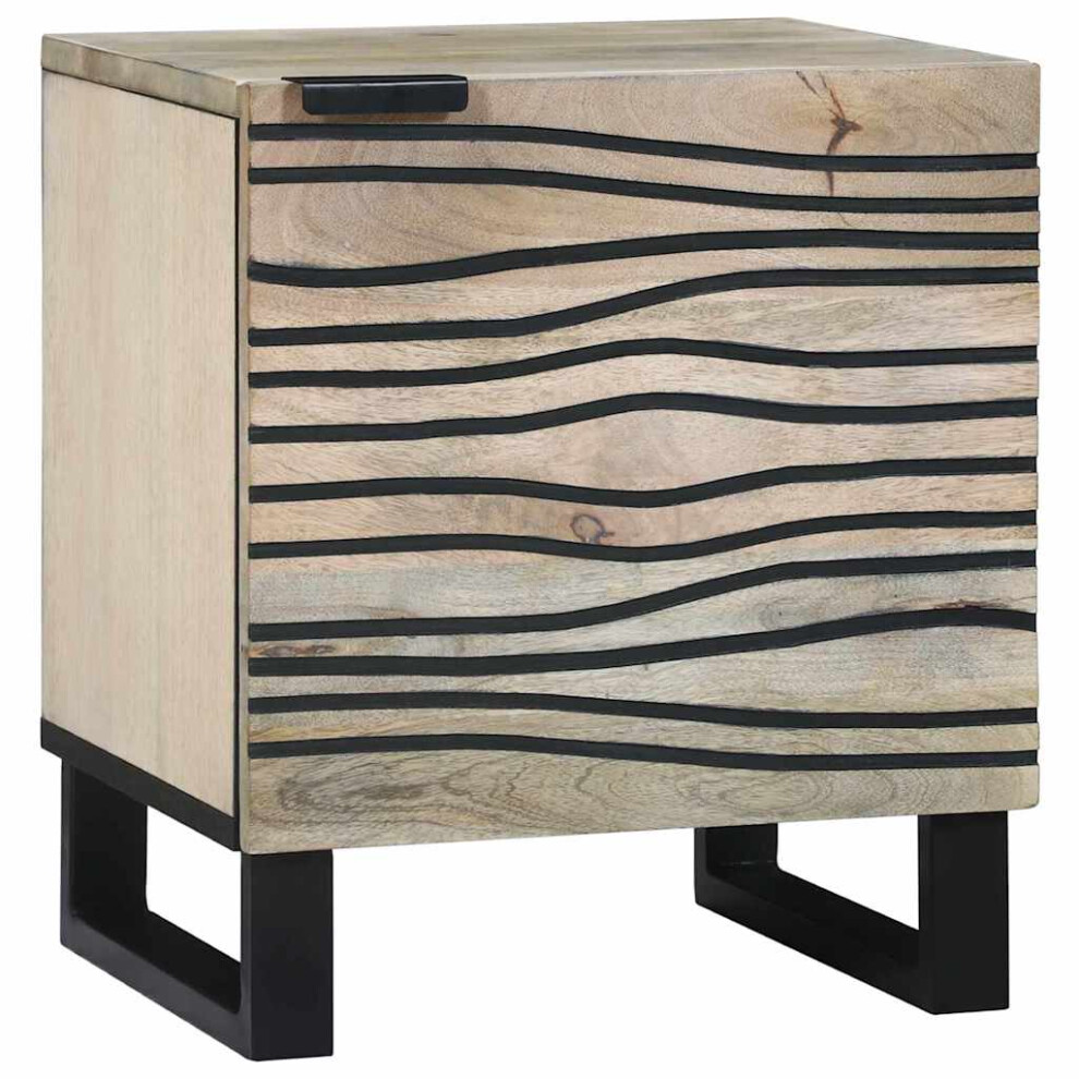 Vidaxl Bedside Cabinet White And Black 40 X 33 X 46 Cm White,Black