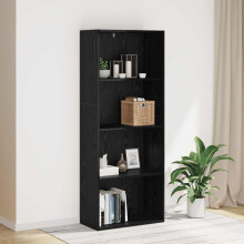 vidaXL Freestanding Bookshelf Black Oak 60 x 30 x 151.5 cm