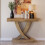 Tribesigns Tribesigns Console Table 110 cm, Rustic Brown Entryway Table with X-Frame, Narrow Hallway Table in MDF Wood 4