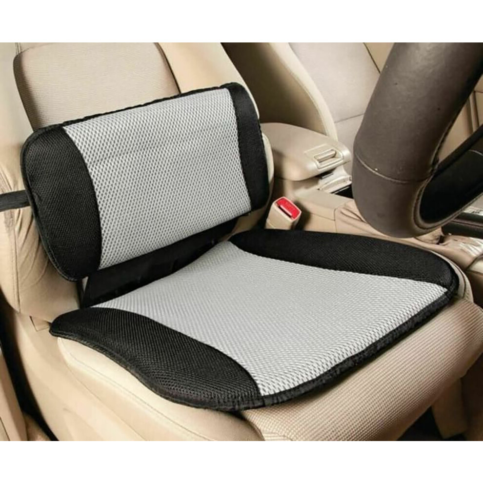 Avilo - Lumbar Support Car Pillow and Cooling Seat Cushion Set - Grey - Image 5