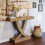 Tribesigns Tribesigns Console Table 110 cm, Rustic Brown Entryway Table with X-Frame, Narrow Hallway Table in MDF Wood 5