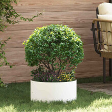 vidaXL Planter Ring 5 pcs White 40 x 40 x 20 cm Cold-rolled Steel