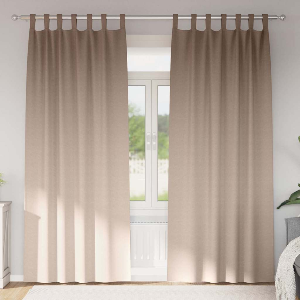 Vidaxl Blackout Curtains With Rings 2 Pcs Taupe 260 X 140 Cm Polyester