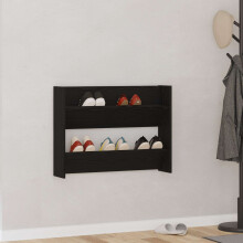 vidaXL Shoe Cabinet Black Oak 82 x 18 x 60 cm Engineered Wood