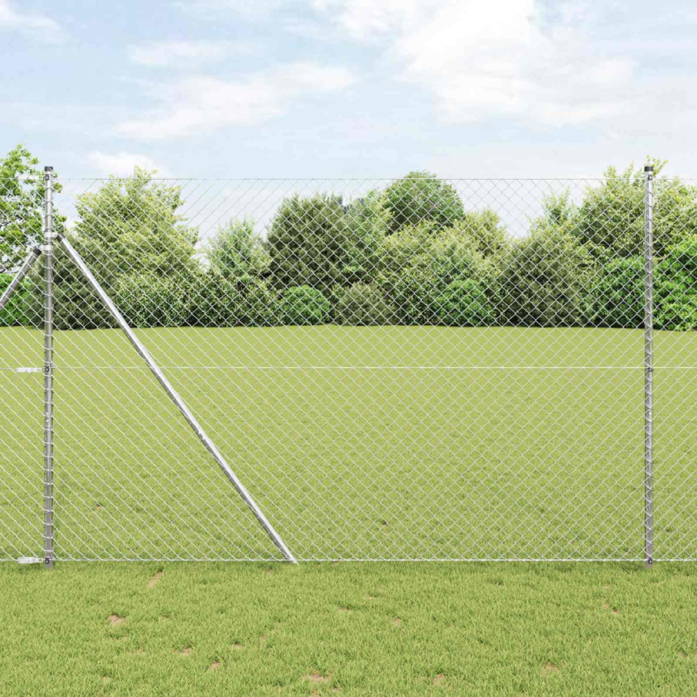 Vidaxl Chain Link Fence Silver