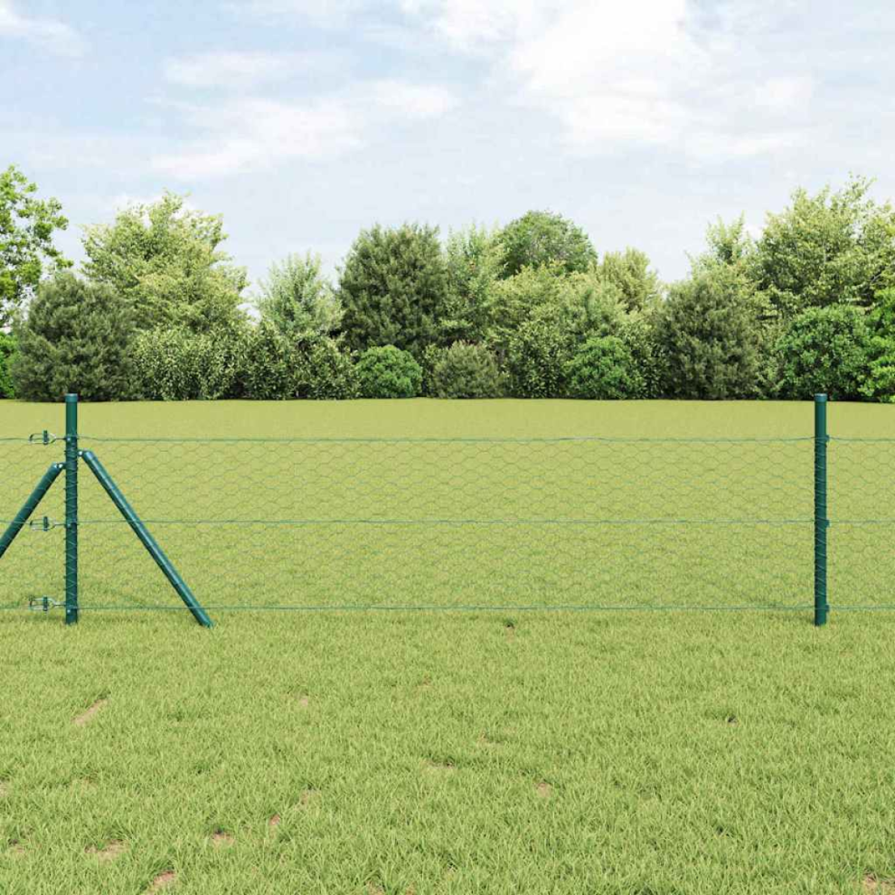 Vidaxl Hexagon Fence Green 0.6 X 100 M Pvc