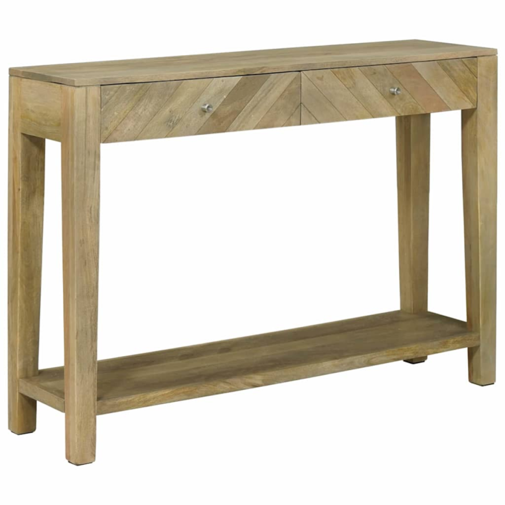 Vidaxl Console Table Natural 110 X 30 X 80 Cm Solid Mango Wood Grey