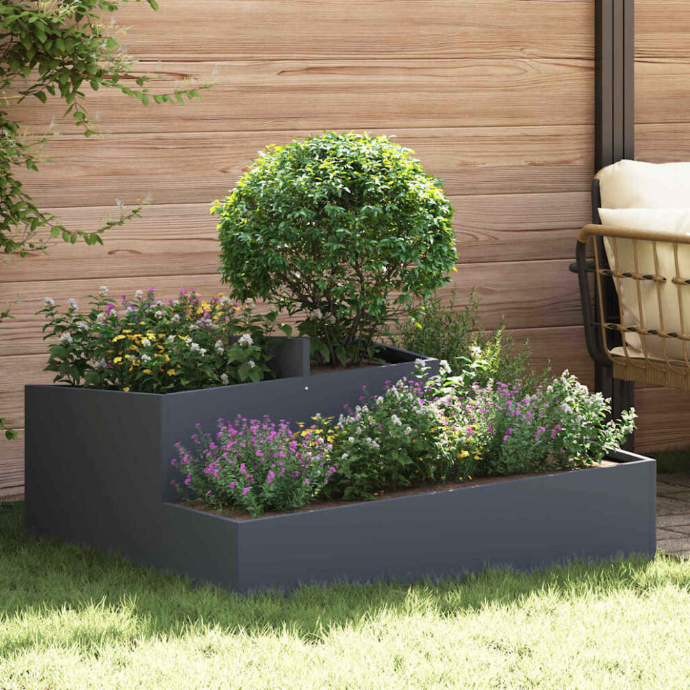 Vidaxl Garden Planter Anthracite 100 X 100 X 50 Cm Cold-Rolled Steel