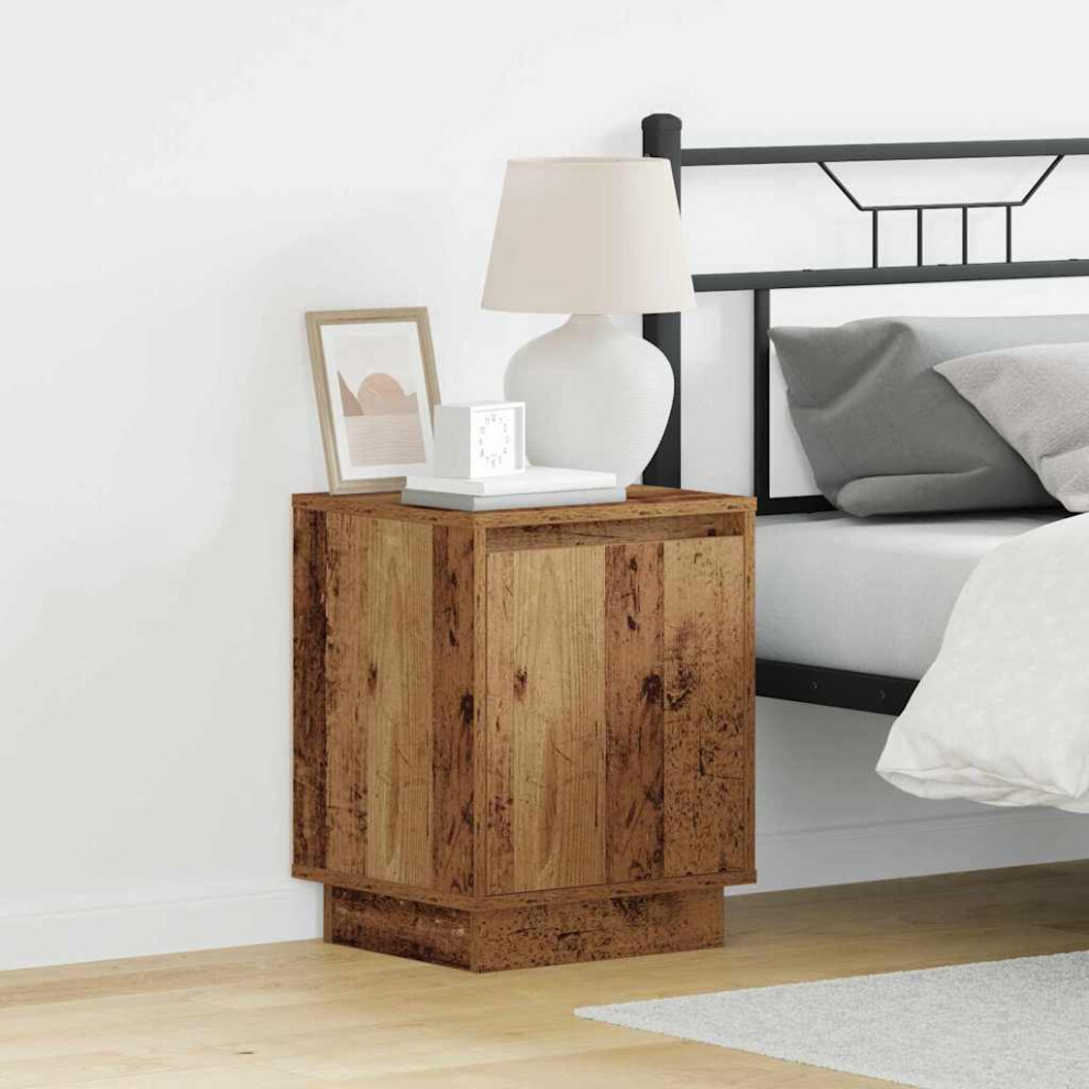 Vidaxl Bedside Cabinet 2 Pcs Old Wood 39 X 34.5 X 50 Cm