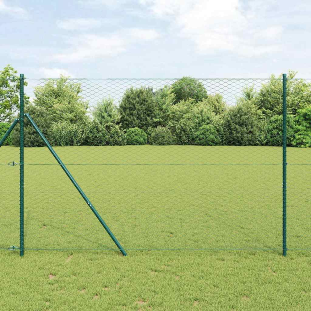Vidaxl Hexagon Fence Green 1.6 X 100 M Pvc