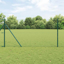 vidaXL Schweißgitterzaun 1,4 x 100 m PVC Grün
