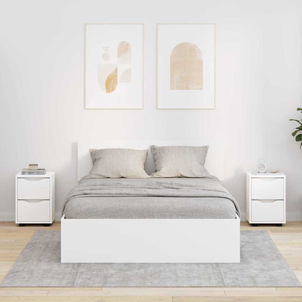 Vidaxl Bedside Tables 2 Pcs 30.5 X 30 X 43 Cm Engineered Wood White