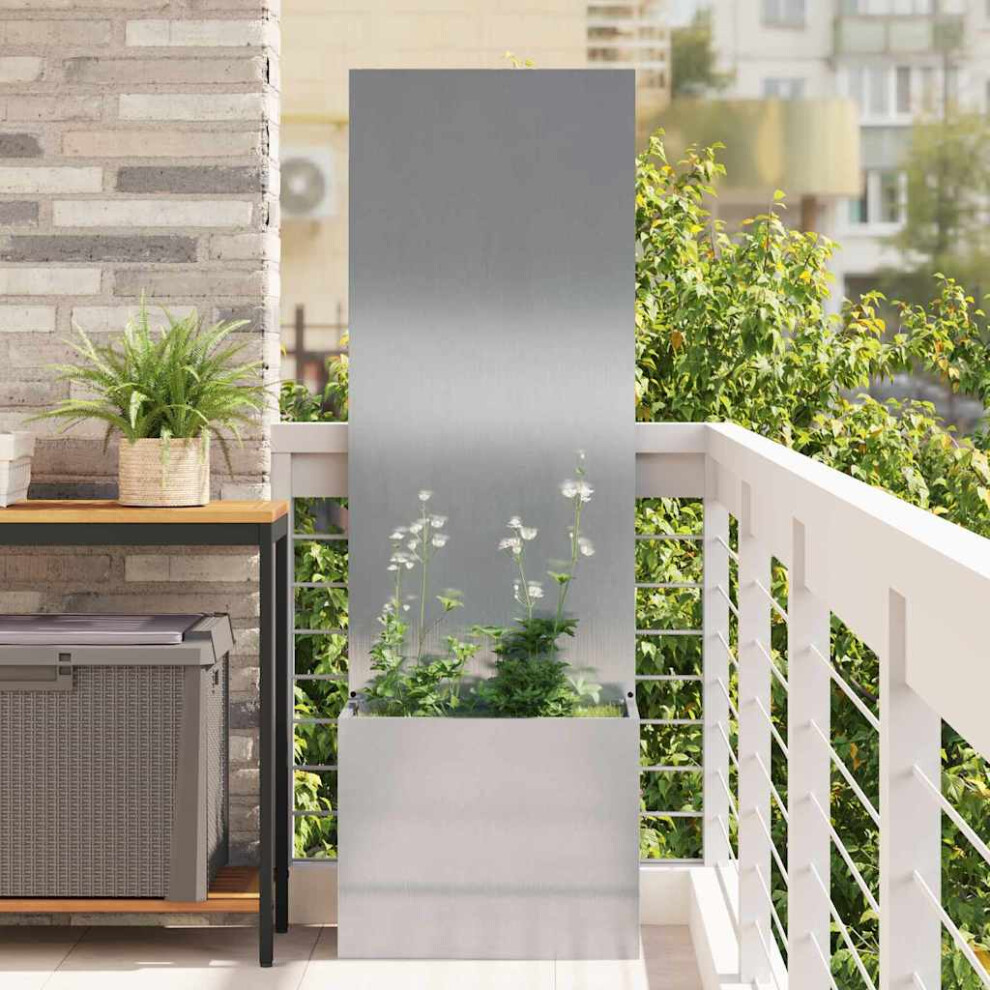 Vidaxl Garden Privacy Screen Sliver 50 X 32 X 150 Cm Stainless Steel