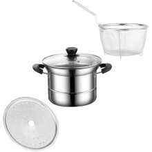 1 Set of Stainless Steel Cooking Pan Instant Noodle Pot Soup Cooking Pot Sauce Pan