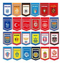 (AC, 20x30cm) 5PCS Football Club Exchange Flag World Cup Theme Flag 20x30cm Fan Collectible
