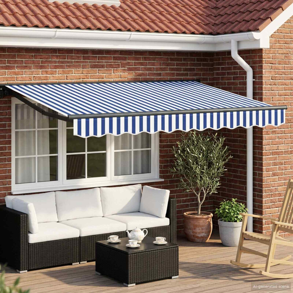 Vidaxl Blue, White And Anthracite 3 X 2.5 M Polyester With Pu Coating